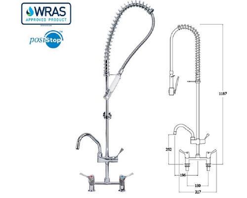 Mechline AquaTechnix 30L Pre-Rinse Standard + 150mm Faucet